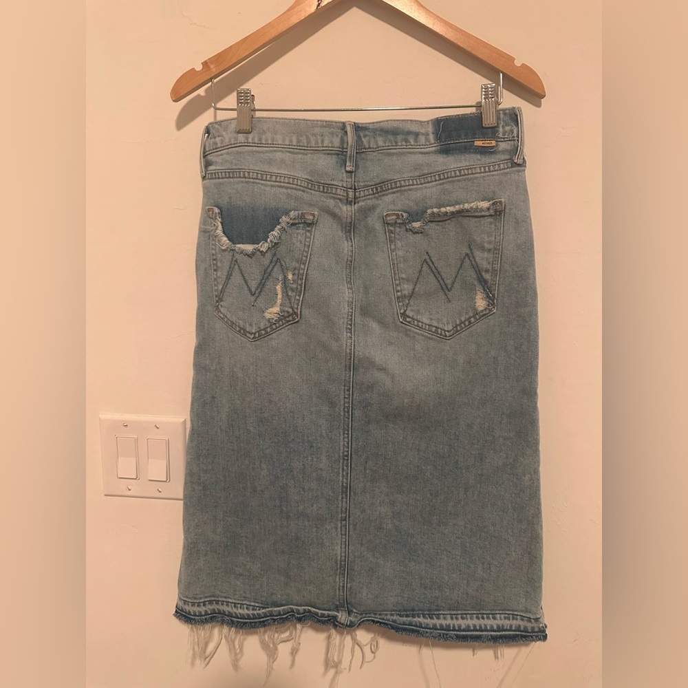 MOTHER Light Blue Denim Midi Skirt - Picture 6 of 10